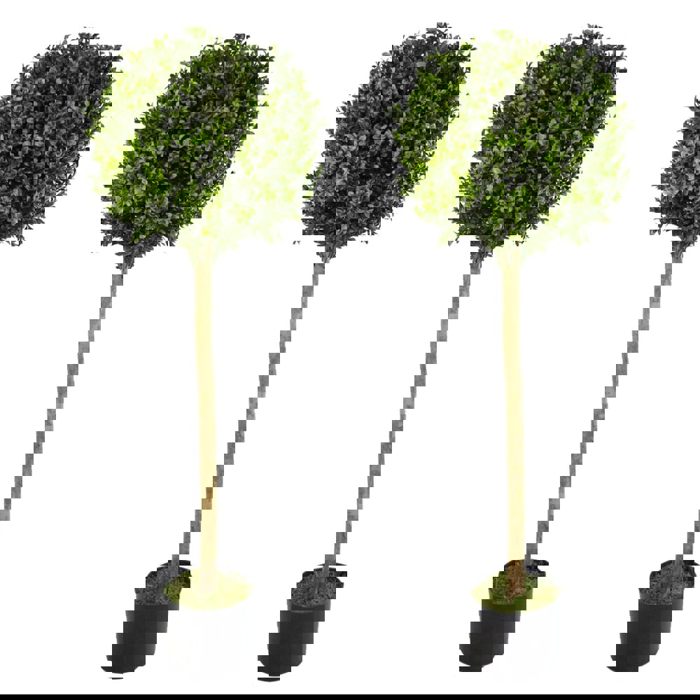 Leaf 120cm Pair of 4ft Artificial Boxwood Buxus Ball Topiary Tree