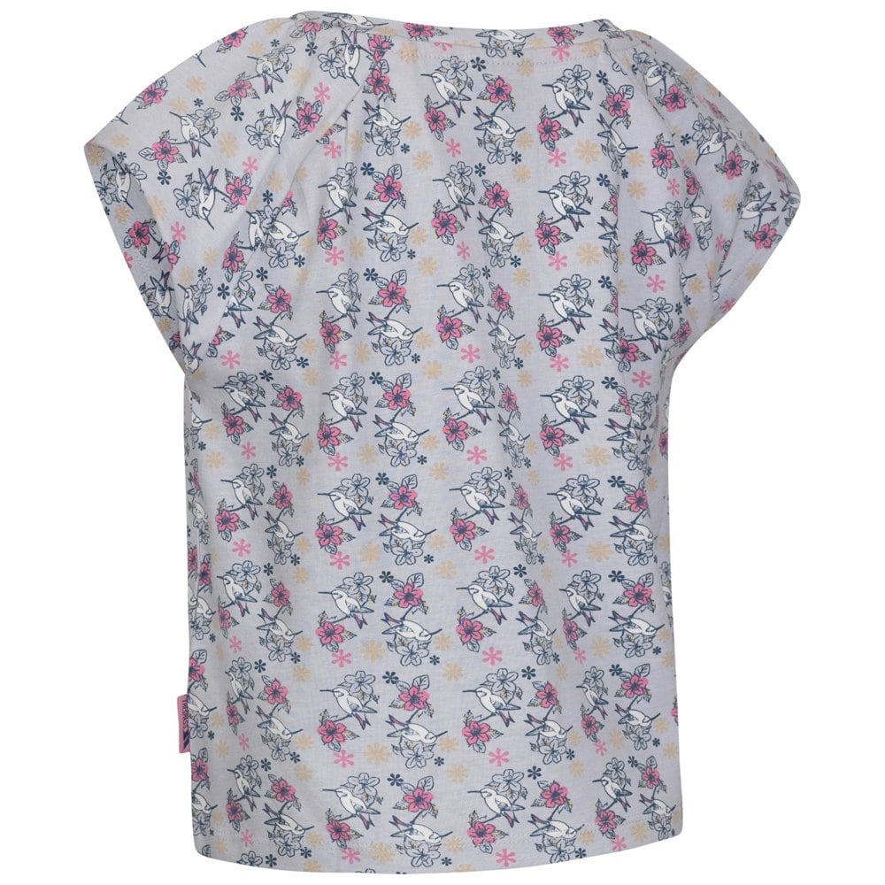 Trespass Girls Josey Flowers Top - Grey Skies
