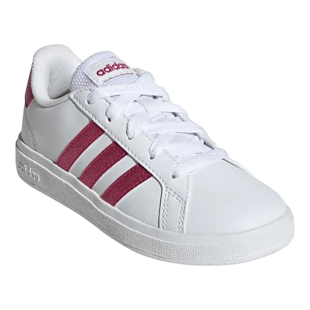 Adidas Kids Grand Court 2.0 Synthetic Leather Trainers - White