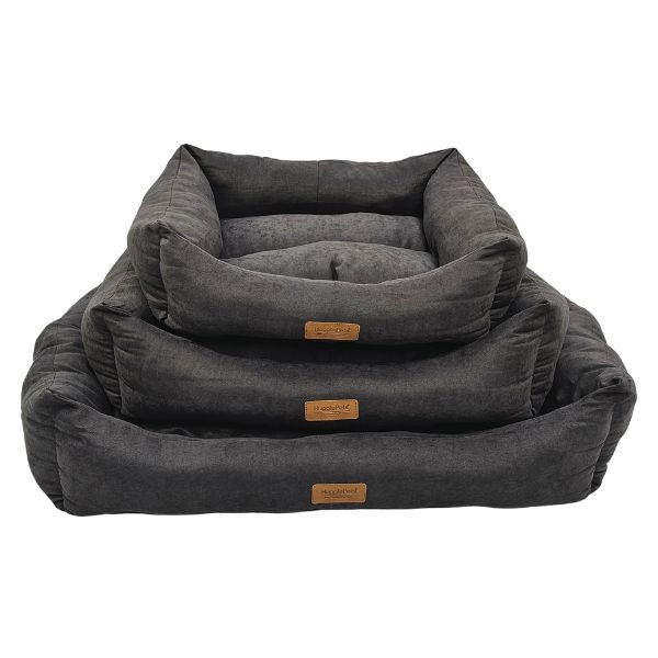 HugglePets Luxury Dog Lounger - Charcoal