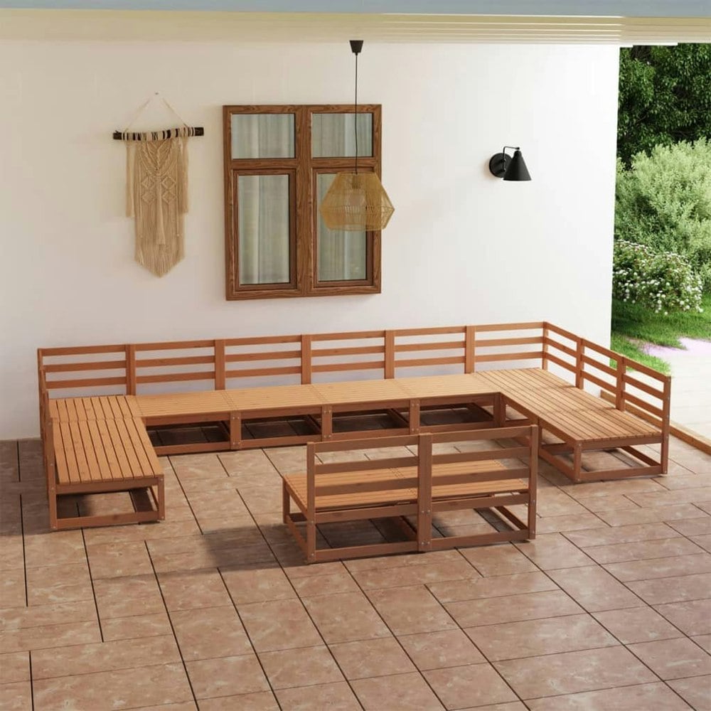 Berkfield 12 Piece Garden Lounge Set Solid Pinewood