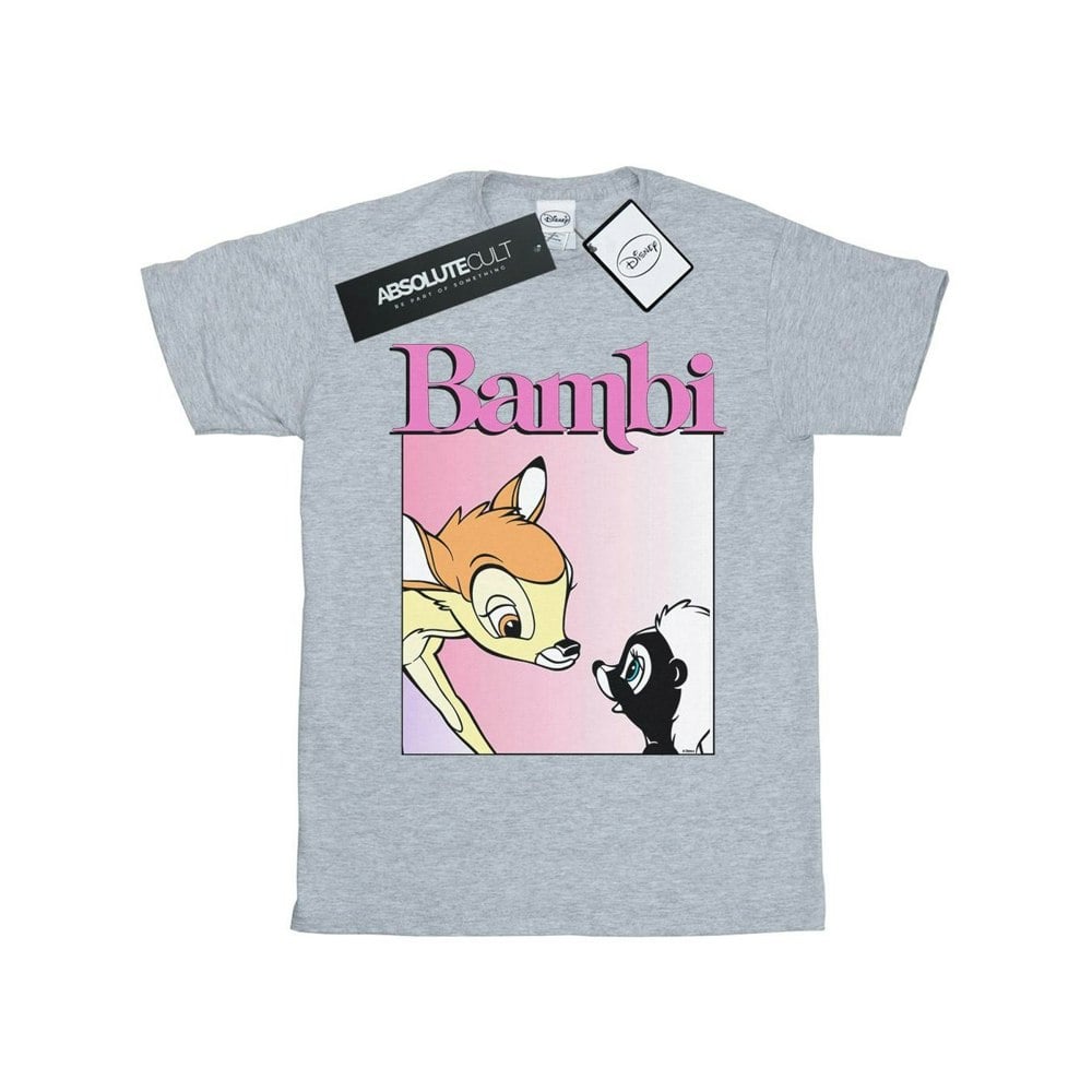 Disney Womens/Ladies Bambi Nice To Meet You Cotton Boyfriend T-Shirt - Sports Grey