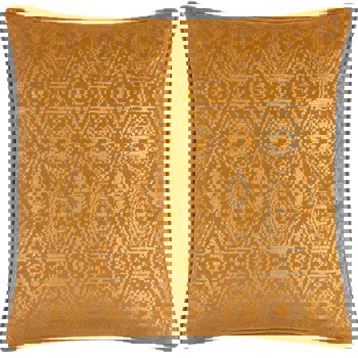 Paoletti Tayanna Velvet Metallic Cushion Cover - Mustard