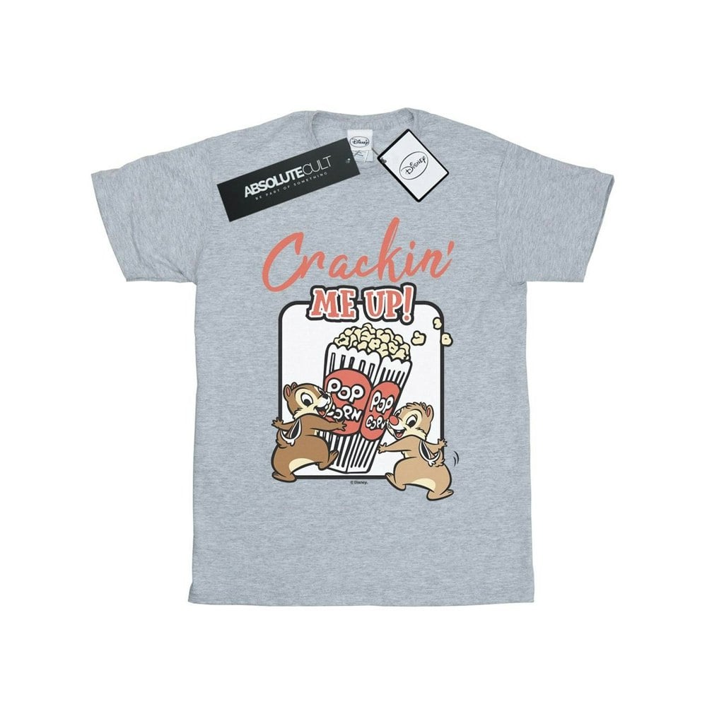 Disney Womens/Ladies Chip N Dale Crackin Me Up Cotton Boyfriend T-Shirt - Sports Grey