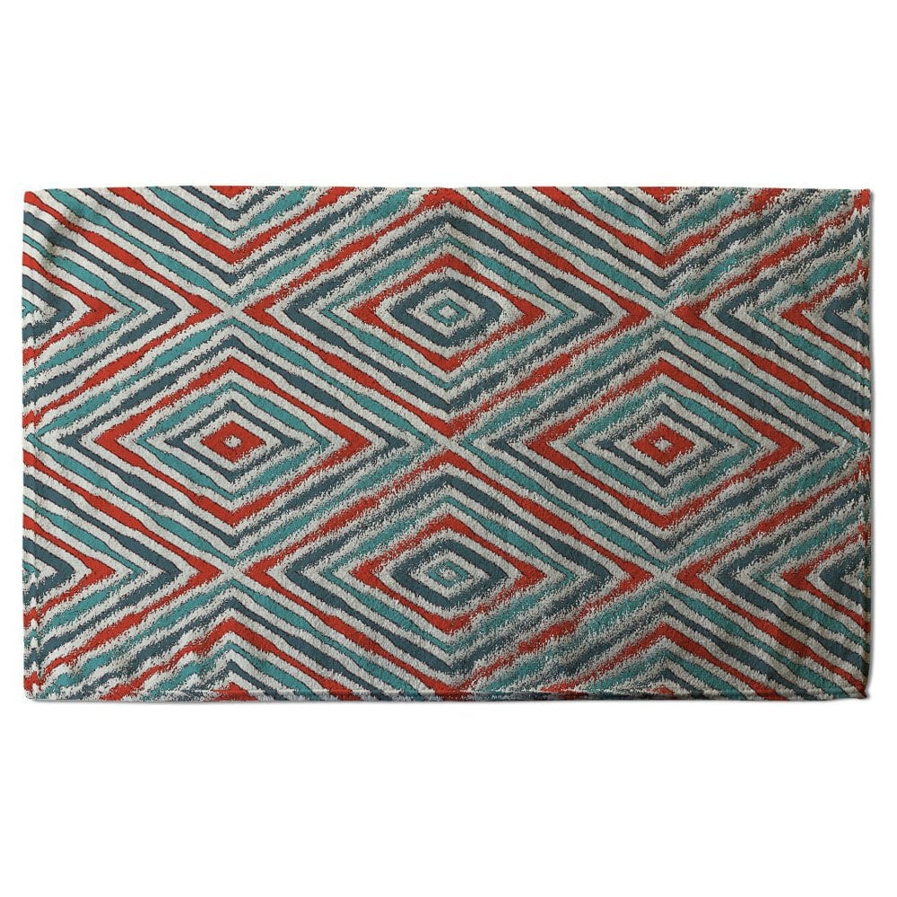 Benjamin Tate Design Repeated squares and rhombuses ornamental abstract Tribal motif (Bath Towel)