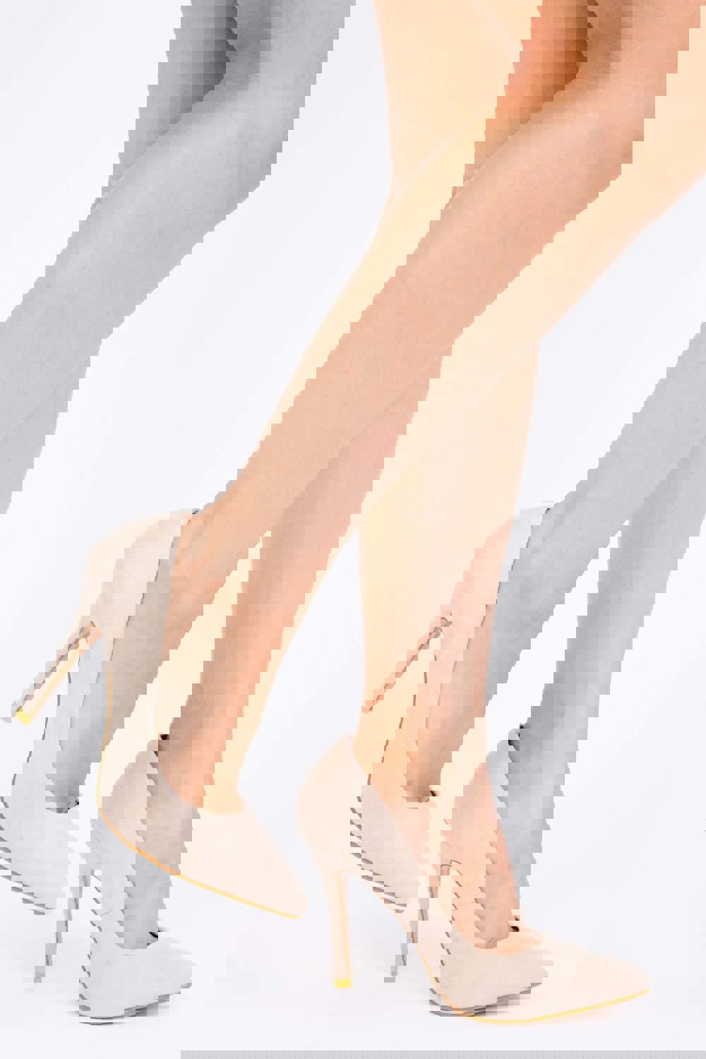 Where's That From Leah Toe Pump High Heel in Ivory Cream Suede