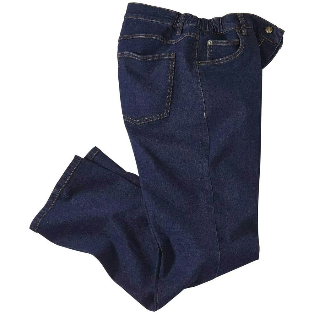Atlas For Men Mens Part Elasticated Jeans - Blue