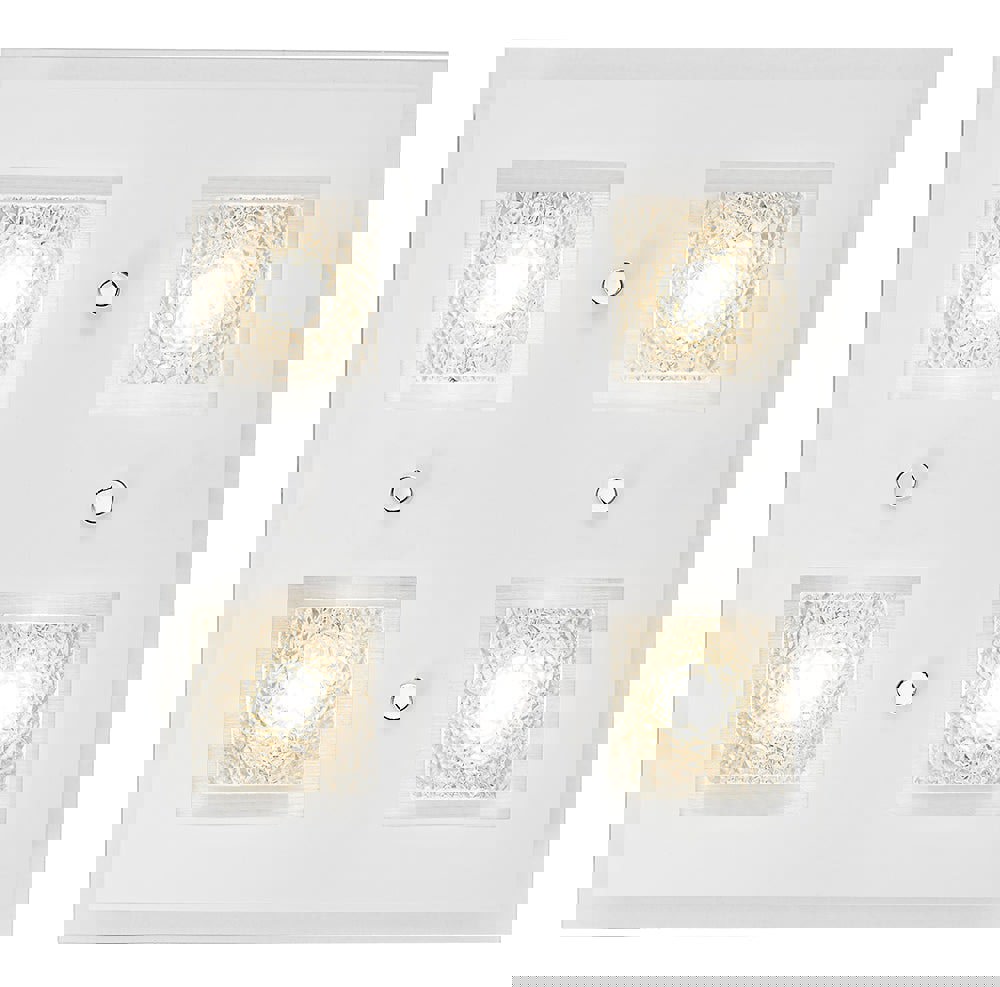 Modern Chrome Square LED Bathroom Light with Clear/Frosted Glass Plate Image 2