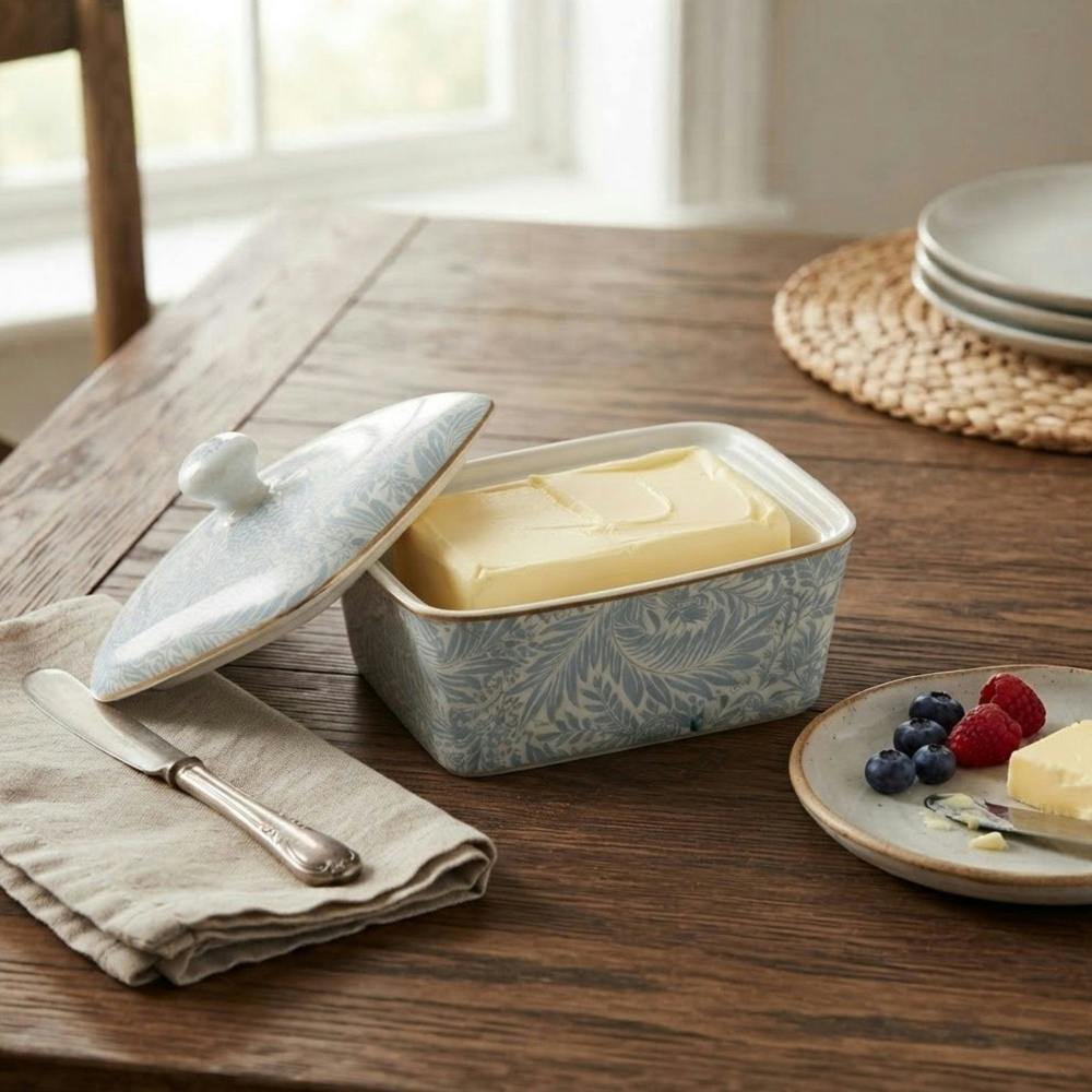 Garden Greatness Larkspur Floral Design Butter Dish