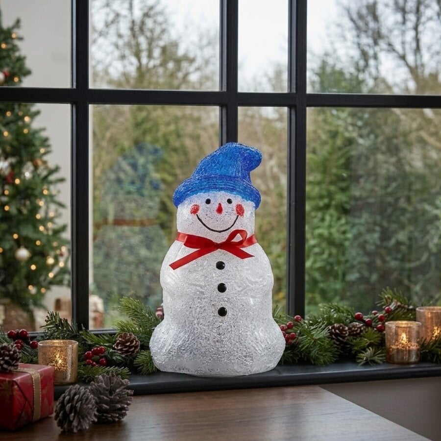 Garden Greatness LED Battery Operated Snowman Light Ornament