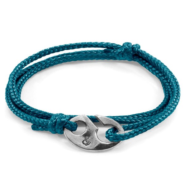 Anchor & Crew Ocean Blue Windsor Silver and Rope Bracelet