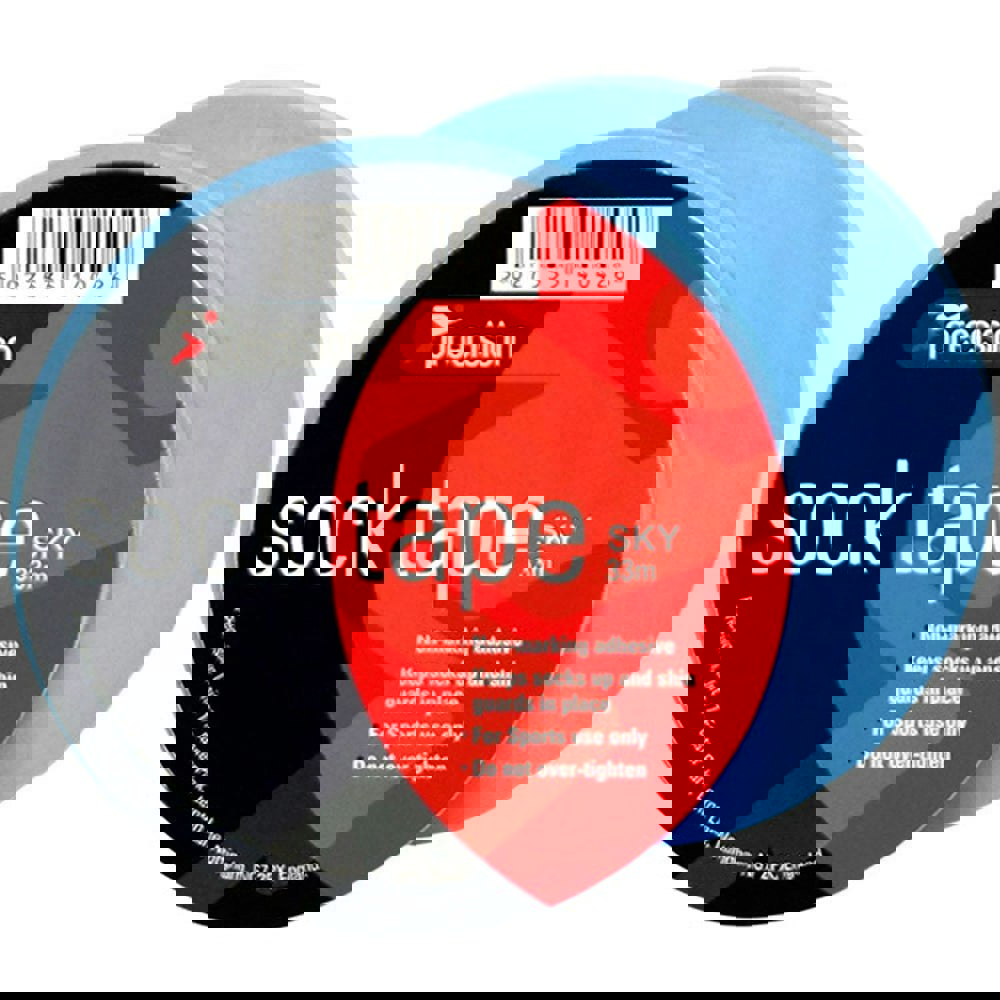 10 PACK - 19mm x 33m SKY BLUE Sock Tape - Football Shin Guard Pads Holder Tape