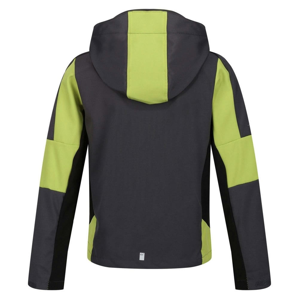 Regatta Childrens/Kids Acidity VI Lightweight Soft Shell Jacket - Seal Grey/Green Algae