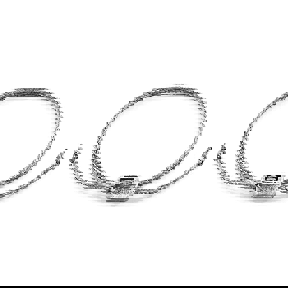 Anchor & Crew Classic Grey Edward Silver and Rope SKINNY Bracelet