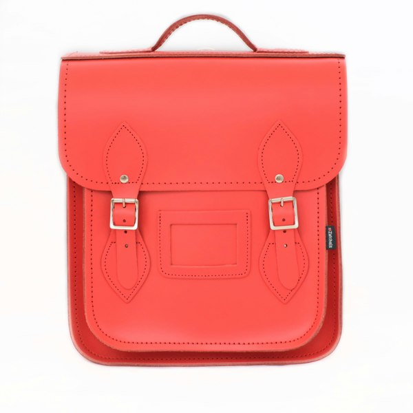 Zatchels Handmade Leather City Backpack - Pillar Box Red