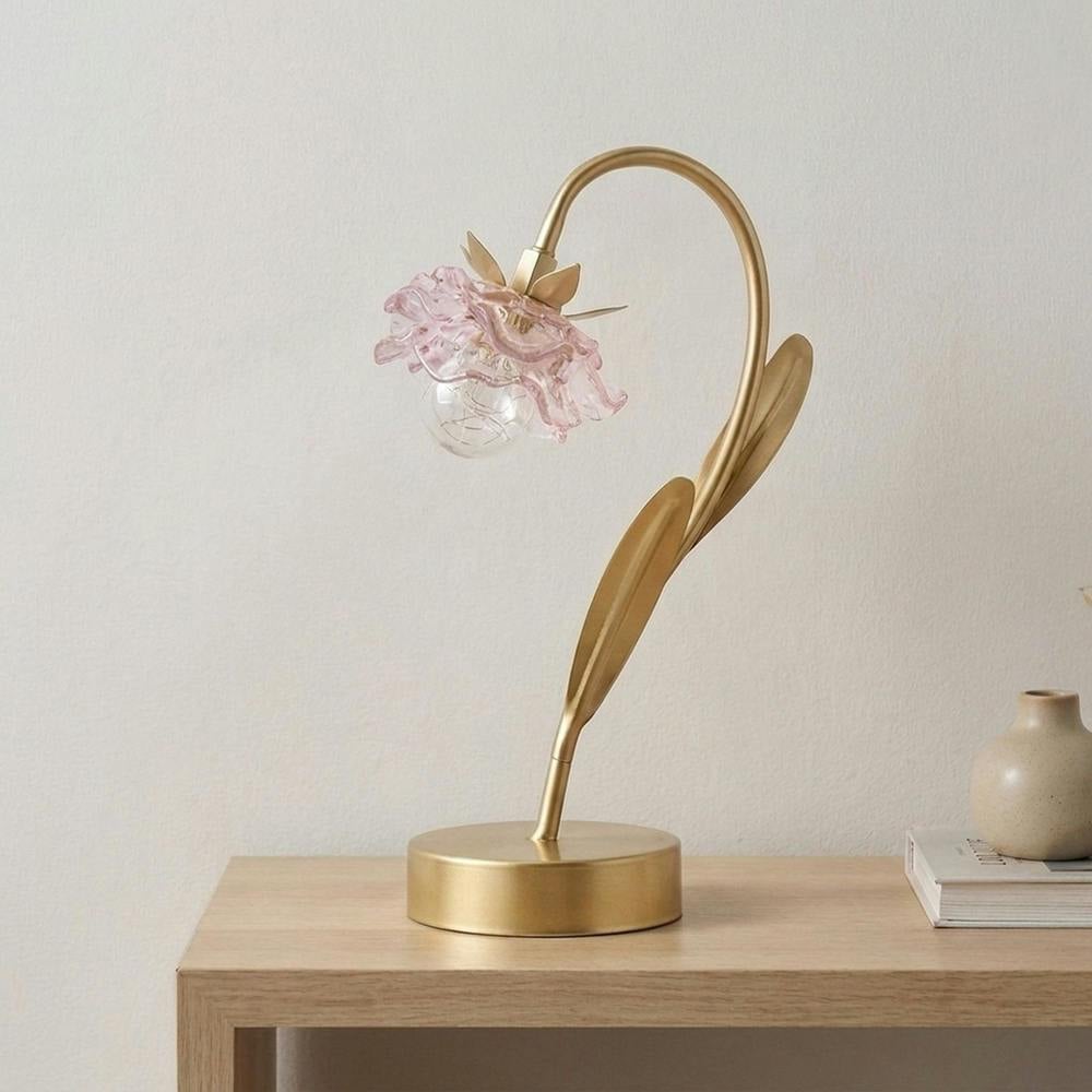 Garden Greatness Single Stem Pink Glass Flower LED Lamp