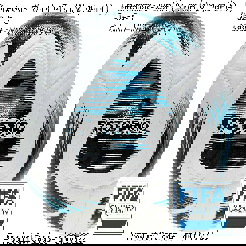 FIFA Official Pro Quality Match Football - Size 5 White/Black/Blue High Rebound
