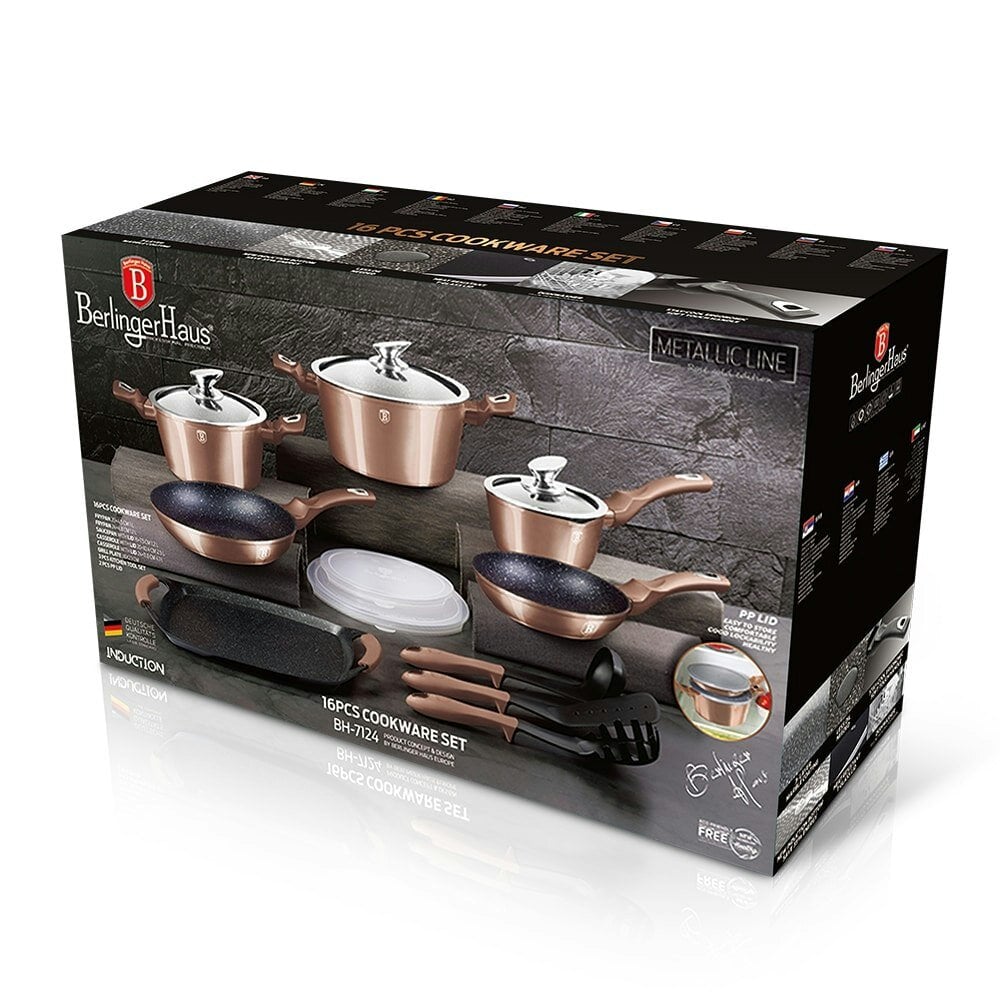 Berlinger Haus 16-Piece Cookware Set Berlinger Haus BH-7124 Rose Gold