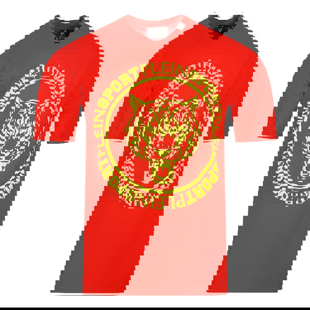 Plein Sport Scribble Layer Logo Red T-Shirt L