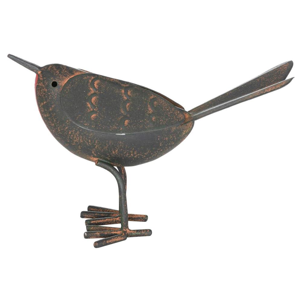 Hill Interiors Rocky Robin Ornament - Brown/Red - 