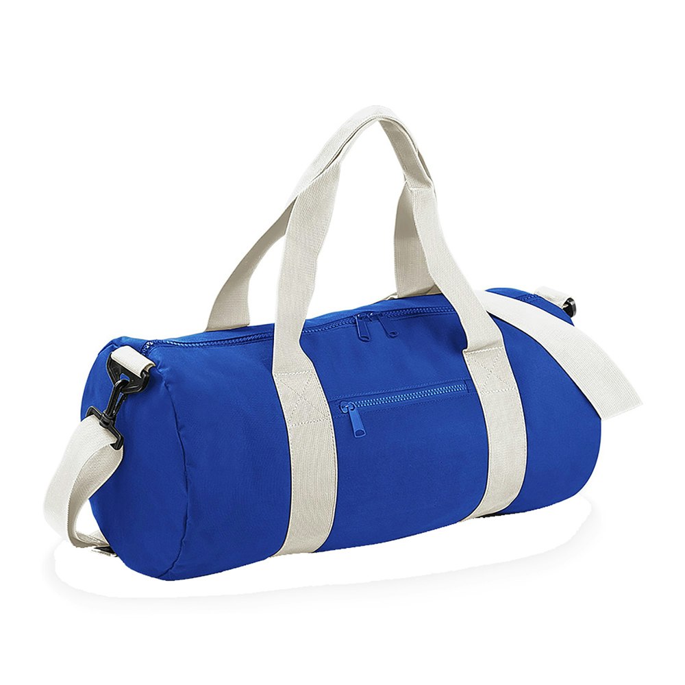 Bagbase Plain Varsity Barrel / Duffle Bag (20 Litres) - Bright Royal/off White