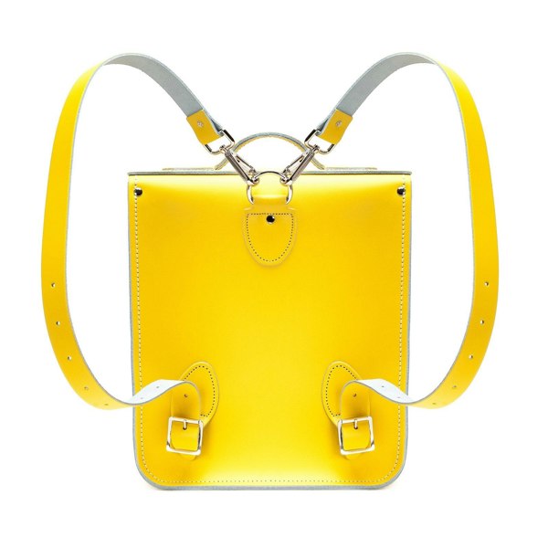 Pastel Daffodil Yellow Leather City Backpack - Backpack - Zatchels