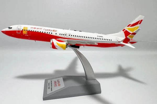 MCSlots B-206N Luckyair B737-8MAX 1:200 Scale KJ Models KJB73M081