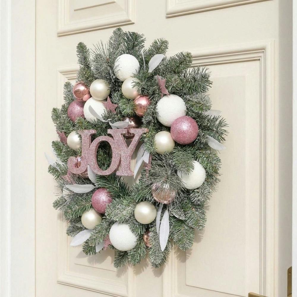 Garden Greatness Large Joy Festive Christmas Door Wreath