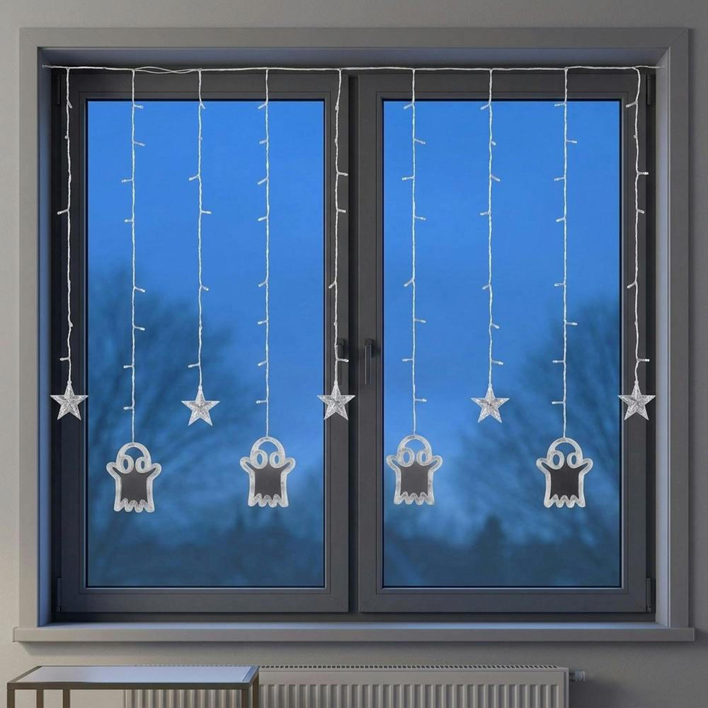 Garden Greatness Hanging Spooky Ghost Curtain String Lights