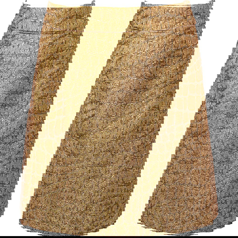 Tom Ford Womens Tom Ford  Croco Jacquard Wrap Mini Skirt In Brown