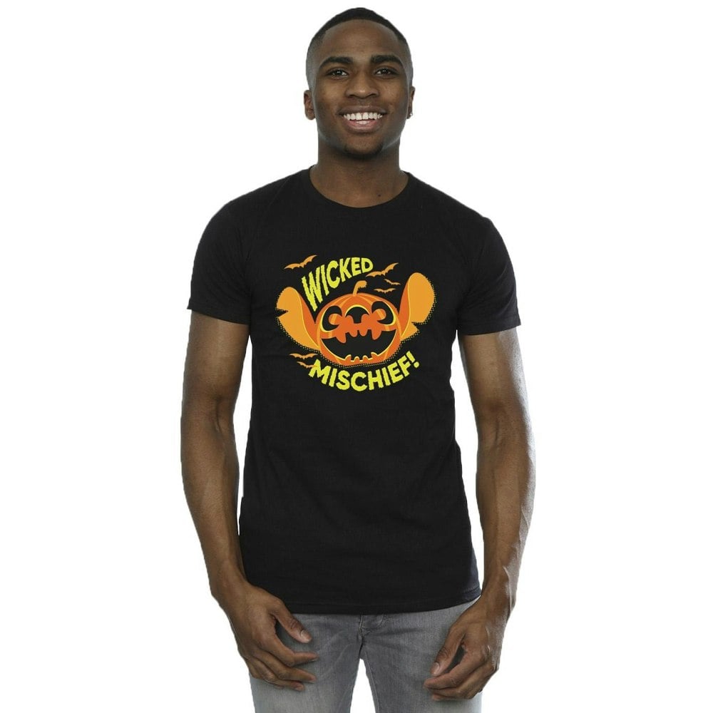 Disney Mens Lilo And Stitch Wicked Mischief T-Shirt - Black