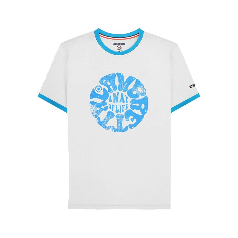 Lambretta Mens SS24 Ringer Festival T-Shirt - White