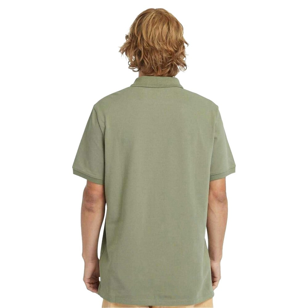 Timberland Mens Oyster River Logo Short-Sleeved Polo Shirt - Green