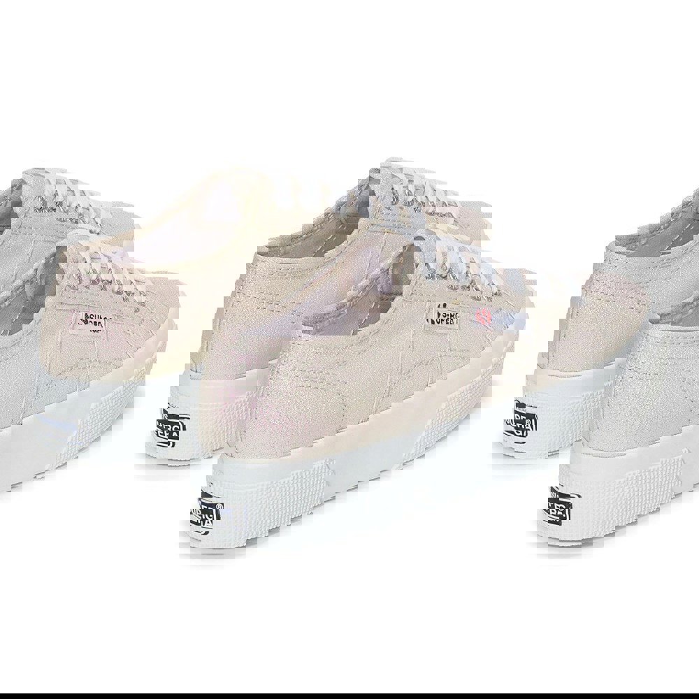 Superga Womens 2740 Lame Platform Trainers - Beige/Iridescent