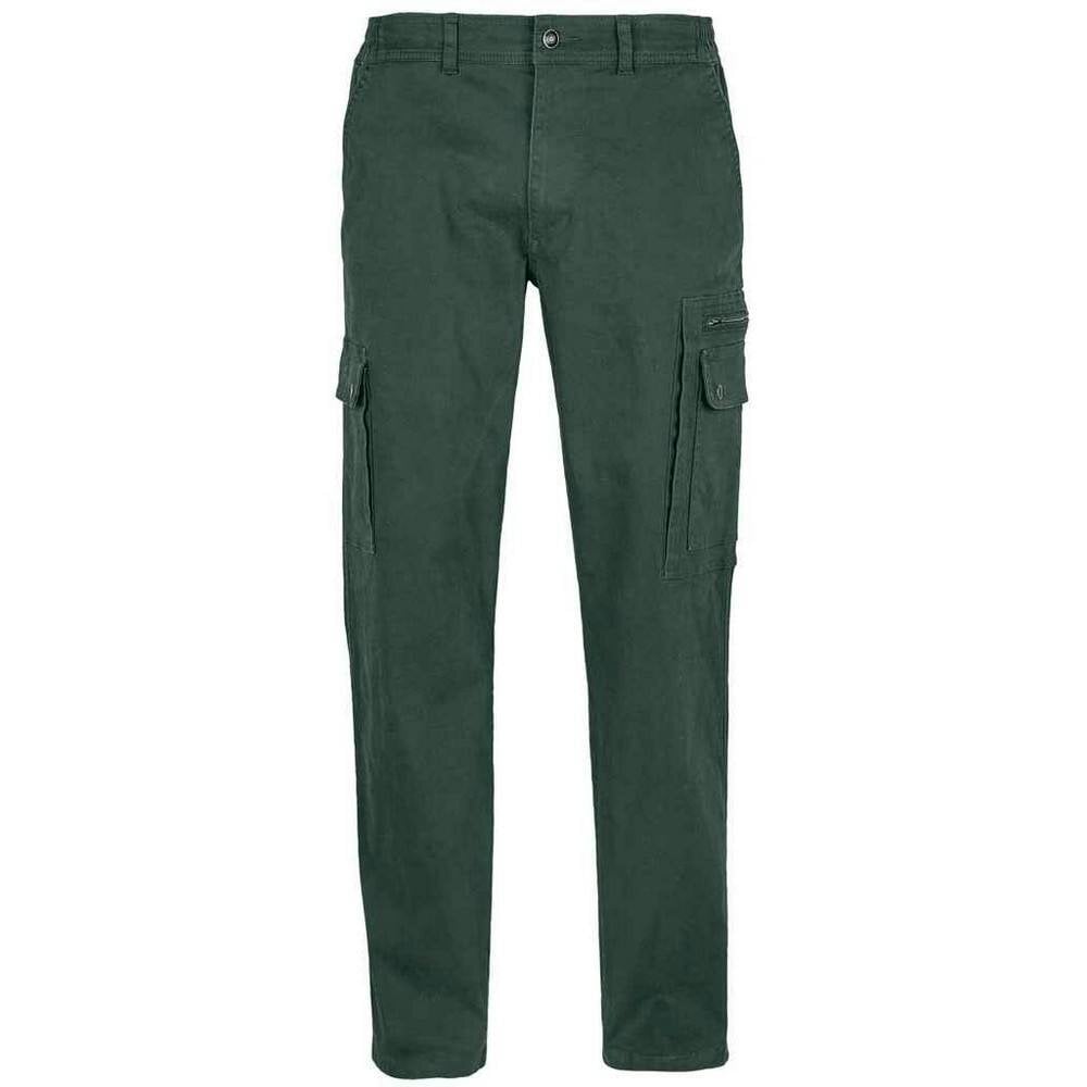 SOLS Mens Docker Stretch Cargo Trousers - Forest Green - Forest Green - 98% Cotton Twill/2% Elastane