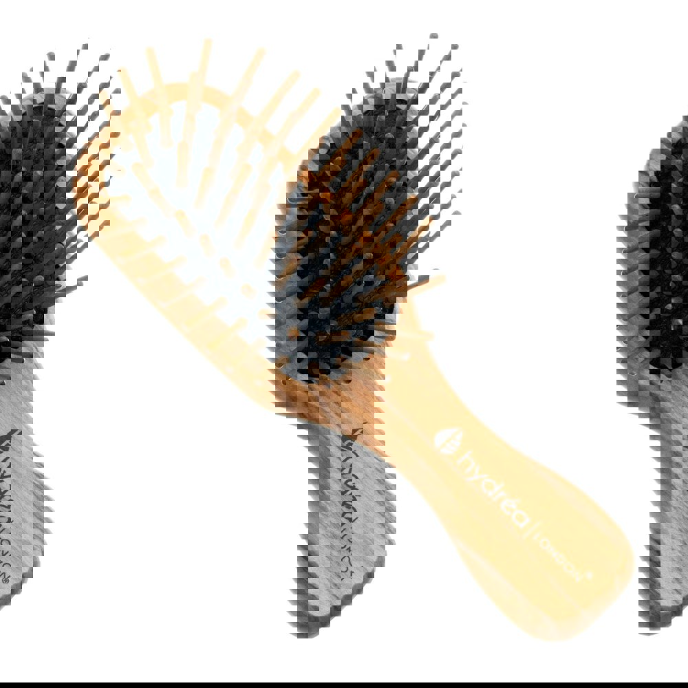 Hydréa London Olive Wood Mini Anti-Static Hair Brush
