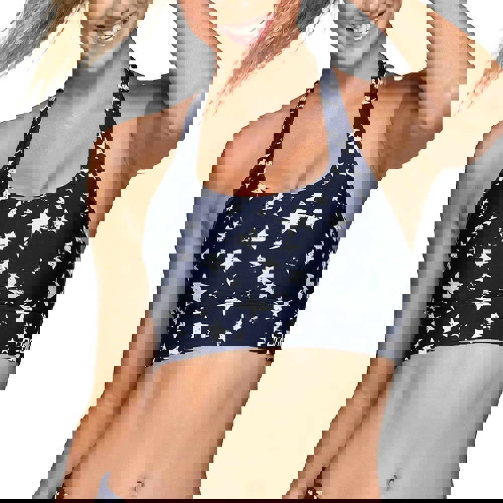 Lorna Jane Galactic Print Compact Sports Bra Sports Bra in Navy