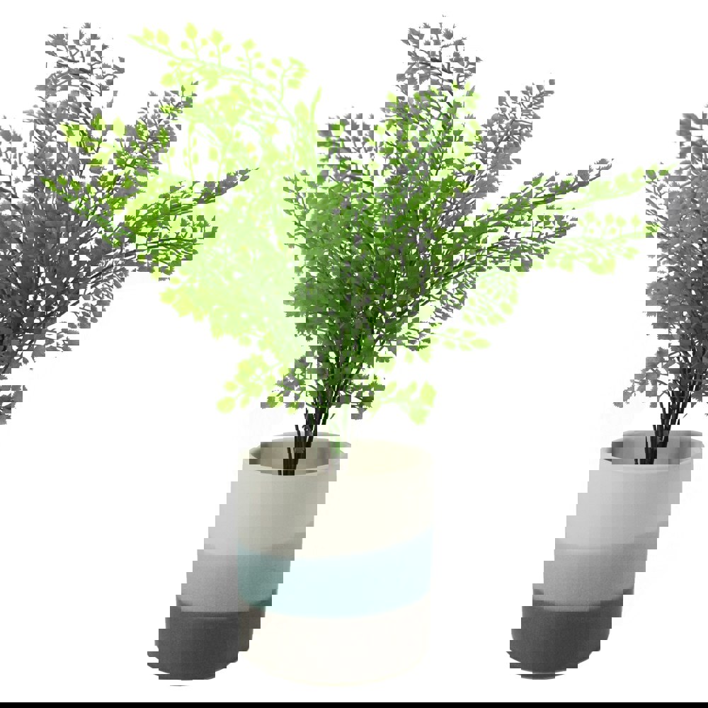 Leaf 12cm Blue Sand Stripe Ceramic Planter