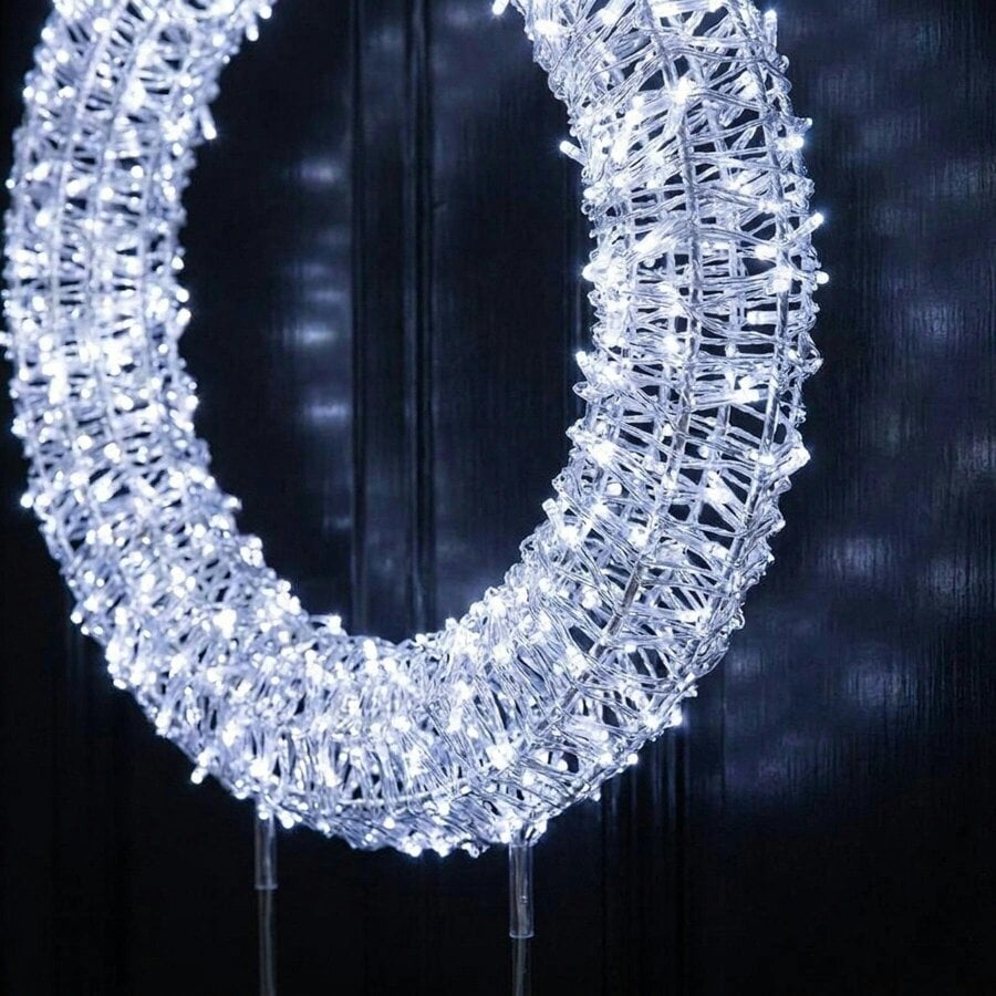 Garden Greatness Silver Twinkling LED Table Top Wreath