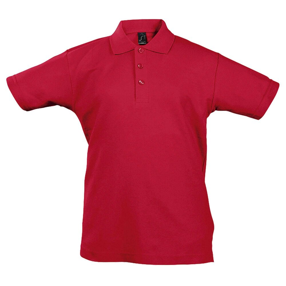 SOLS Kids Unisex Summer II Pique Polo Shirt - Red - Red - 100% Cotton