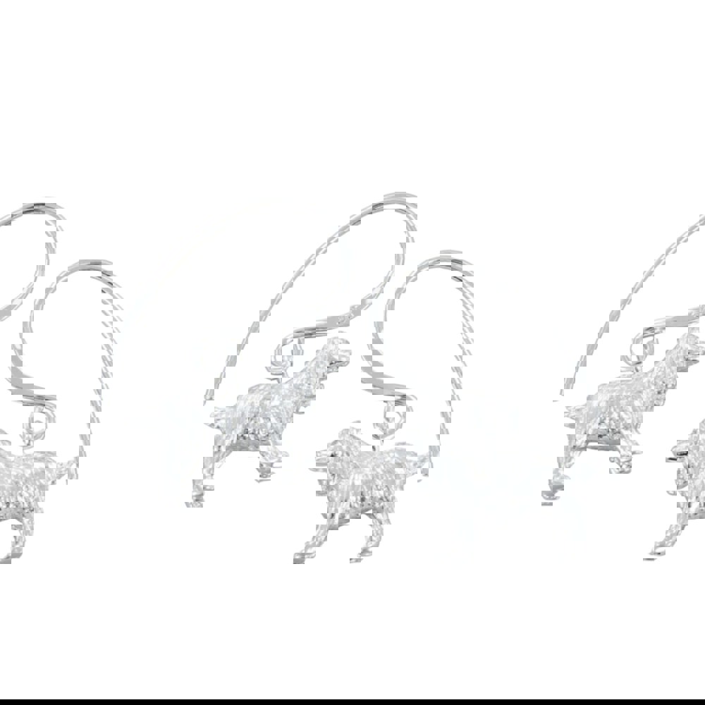 Silver Spaniel Drop Earrings - Reeves & Reeves