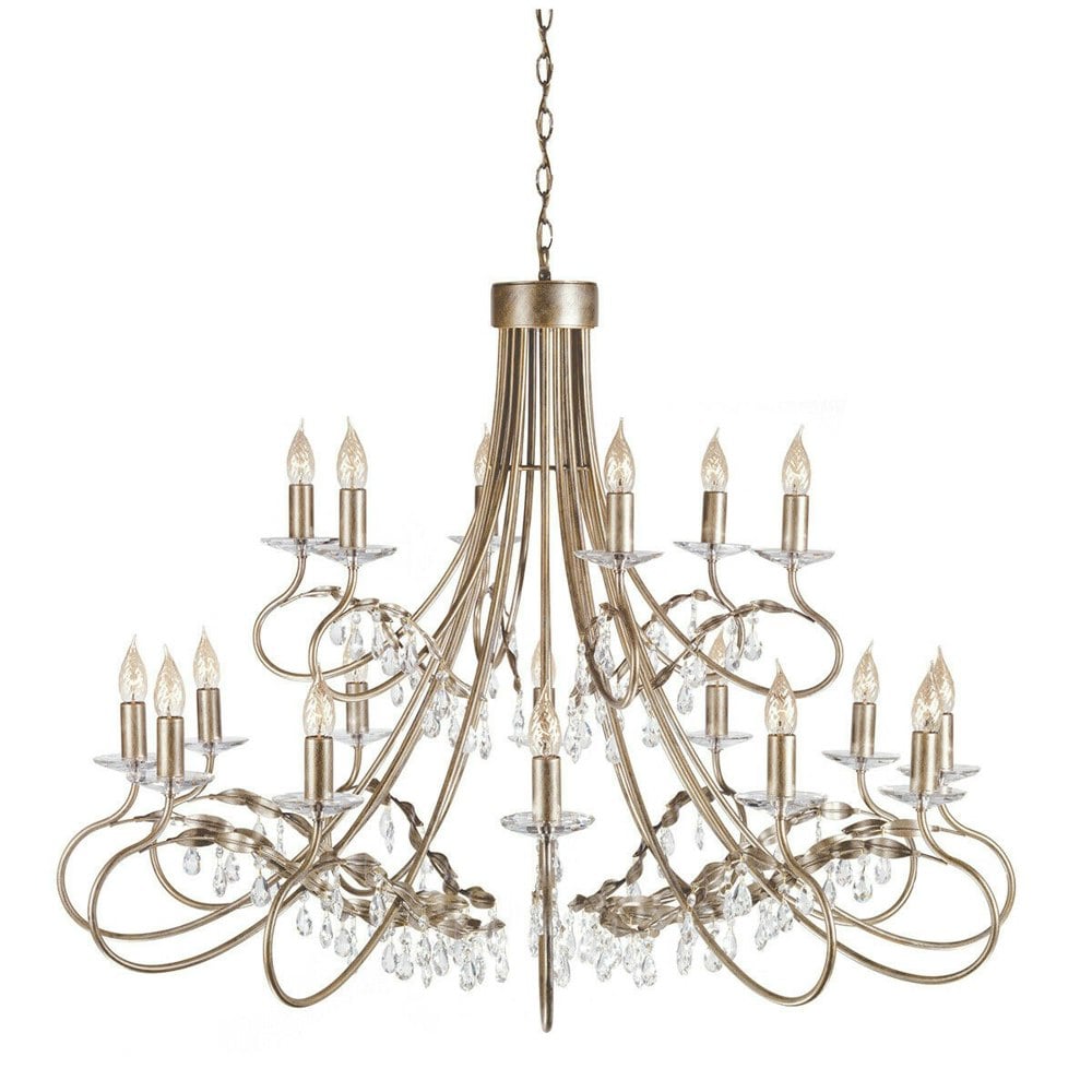 18 Bulb Chandelier Hanging Pendant LIght Silver/Gold LED E14 60W Bulb Loops