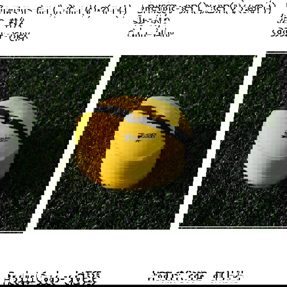 40x YELLOW Near Flat Sports Pitch Markers 8.5 Inch Round Slim Cones & Carry Bag