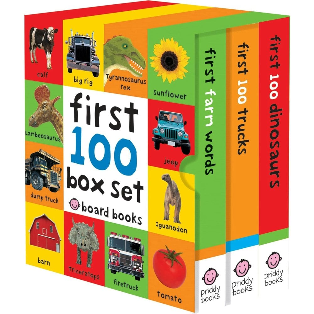 Priddy Books First 100 Box Set: Farm, Dino, Trucks by Roger Priddy