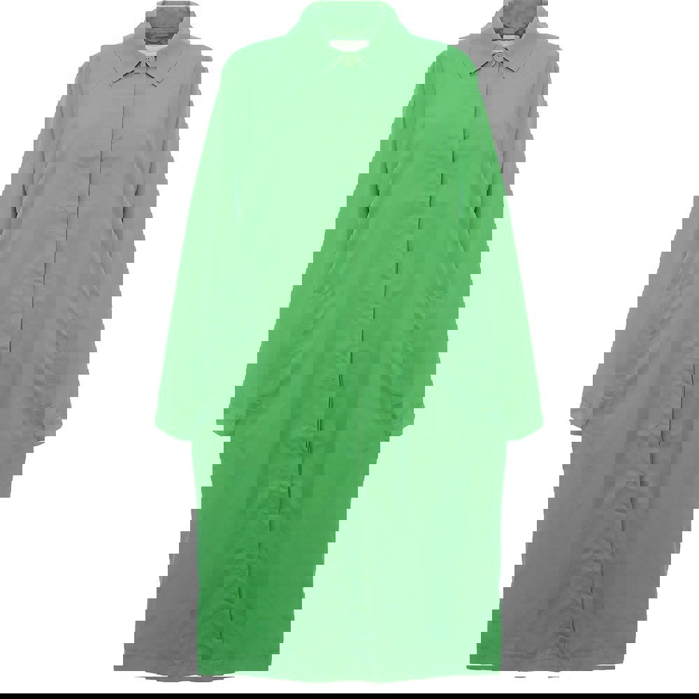 Monki Womens Collared Coat in Bright Green