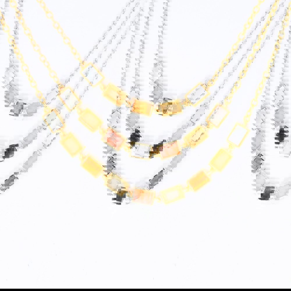 Lila Rasa Earthy Tone Triple Layer Necklace