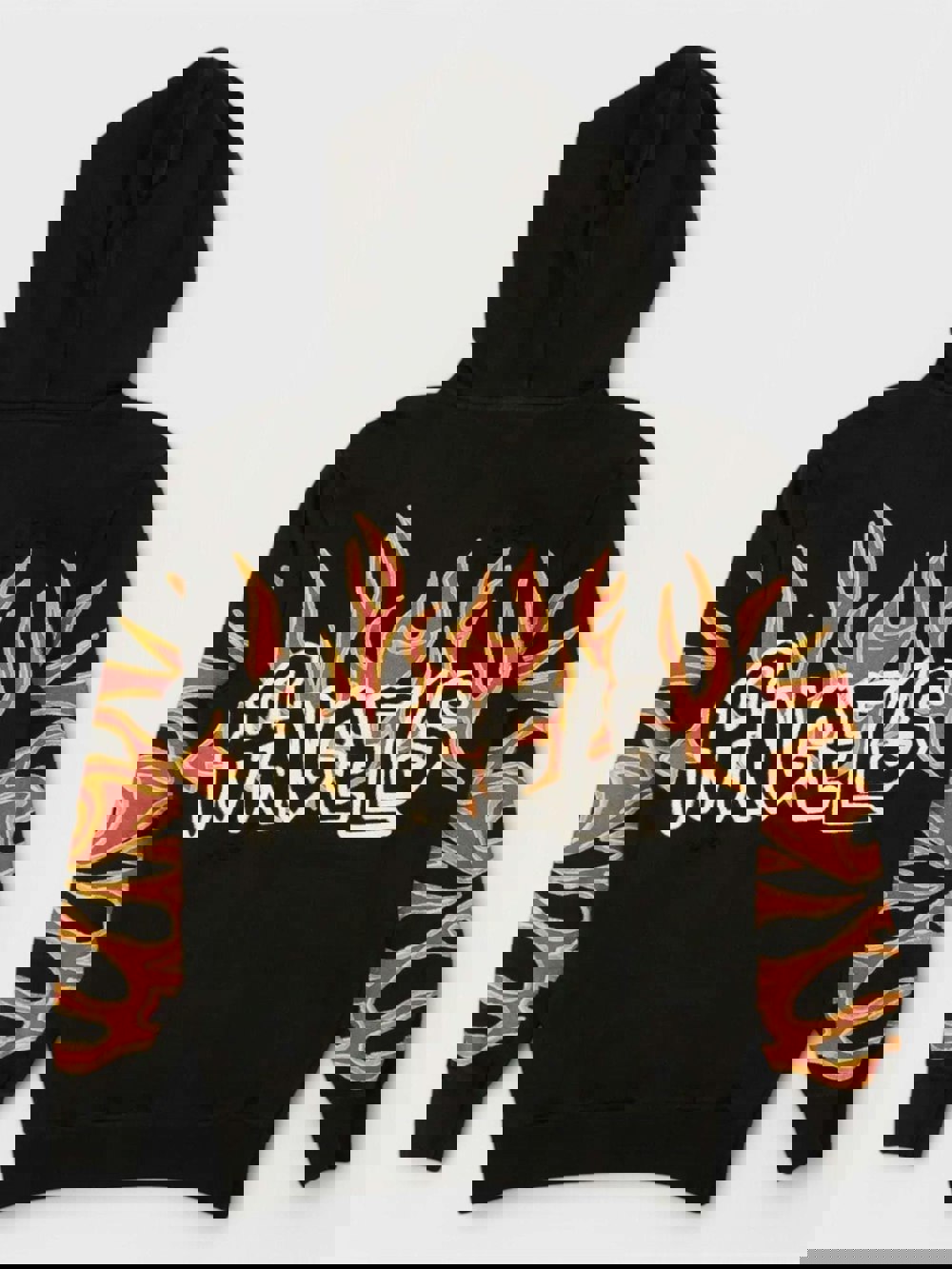 Palm Angels Graffiti Flames Hoodie Black/White - Supplied FashionPALM ANGELS