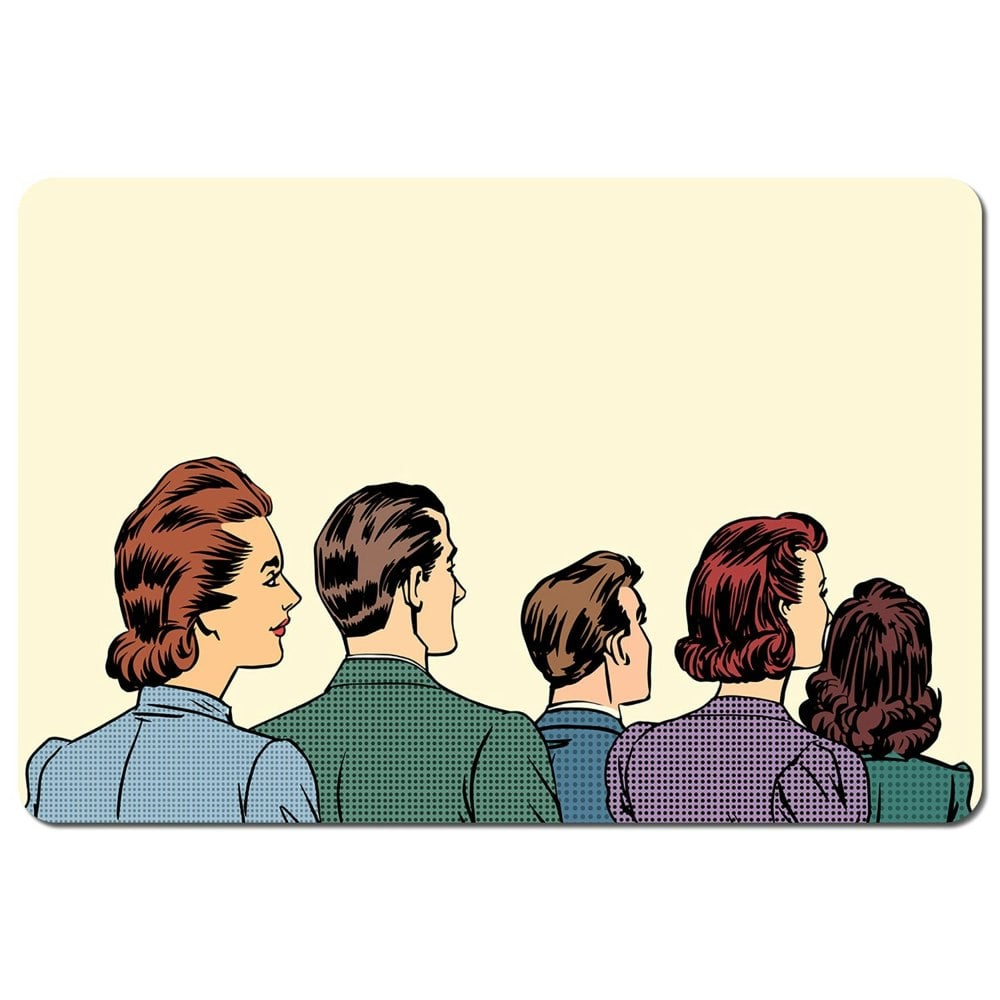 Benjamin Tate Design A crowd of spectators stand back retro style pop art (Placemat)