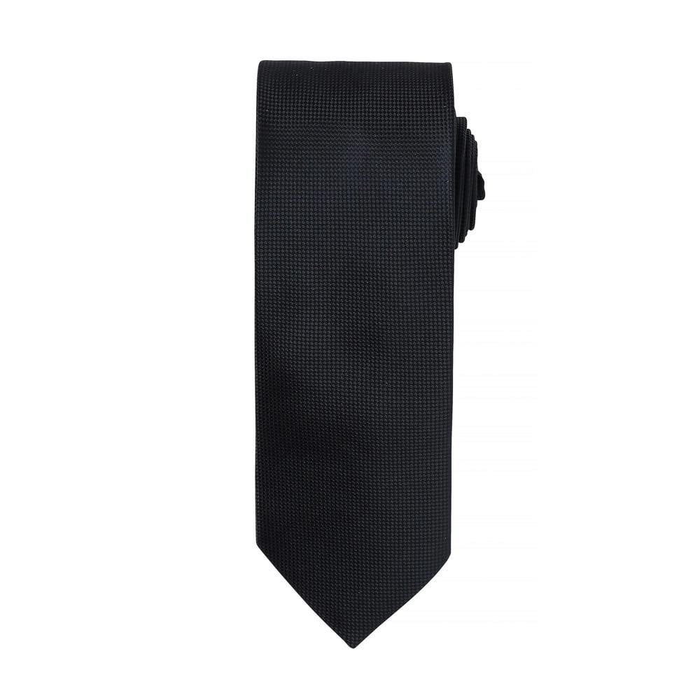 Premier Mens Micro Waffle Formal Work Tie - Black - One Size - Black
