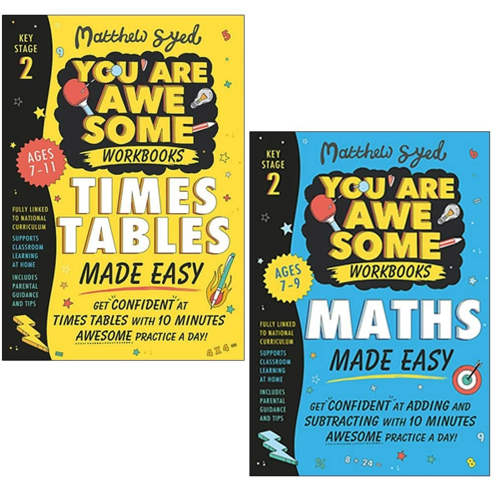 You Are Awesome Workbooks Made Easy 2 Books Collection Set By Matthew Syed (KS2 -Ages 7-11)